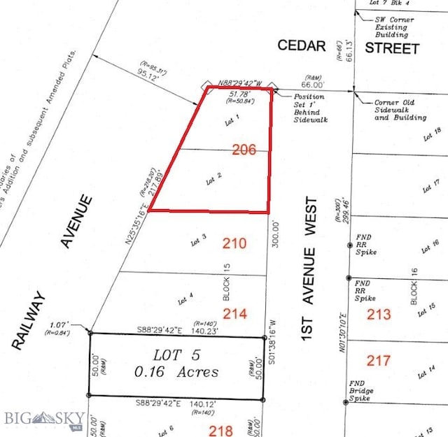 206 1st Ave, Three Forks MT, 59752 land for sale