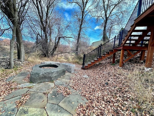 401 Mill Crk, Sheridan, MT 59749 - view of yard featuring stairs and a fire pit