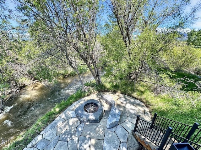 401 Mill Crk, Sheridan, MT 59749 - view of patio featuring a fire pit