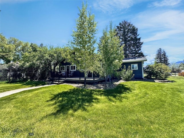 401 Mill Crk, Sheridan, MT 59749 - view of front of property featuring a deck and a front lawn