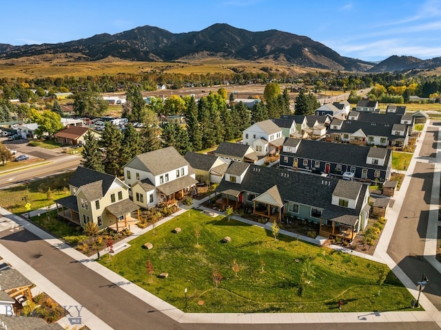 bird's eye view featuring a mountain view