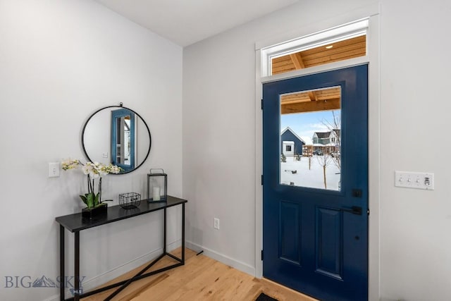 foyer with hardwood / wood-style floors