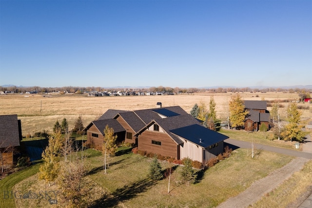 drone / aerial view with a rural view