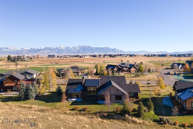 bird's eye view featuring a mountain view