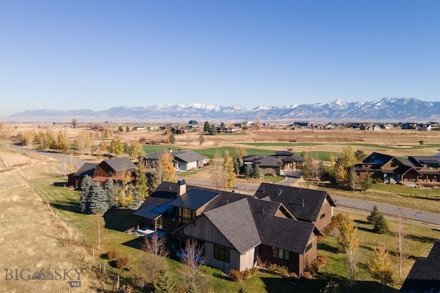 aerial view featuring a mountain view