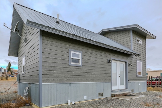 back of property with french doors