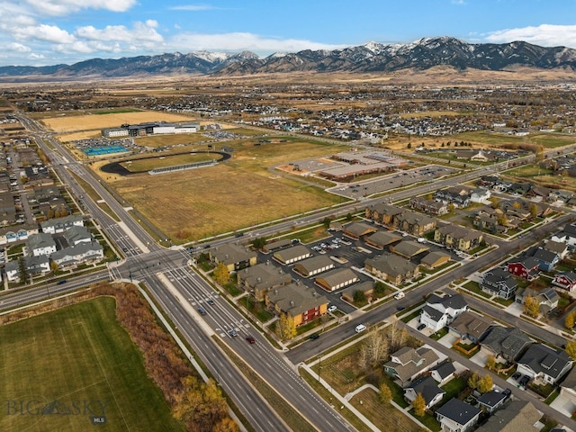 drone / aerial view with a mountain view