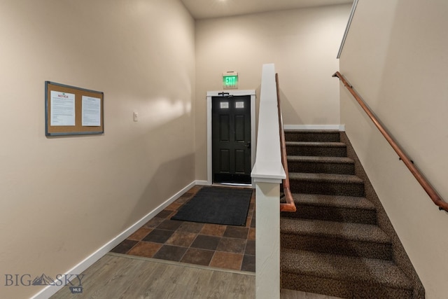 interior space featuring dark hardwood / wood-style floors