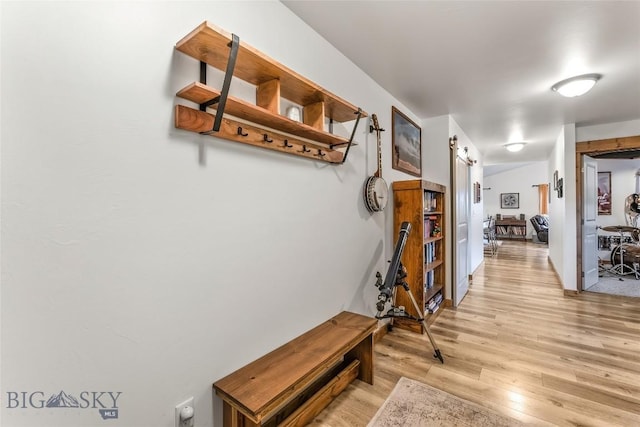 hallway featuring light wood-type flooring