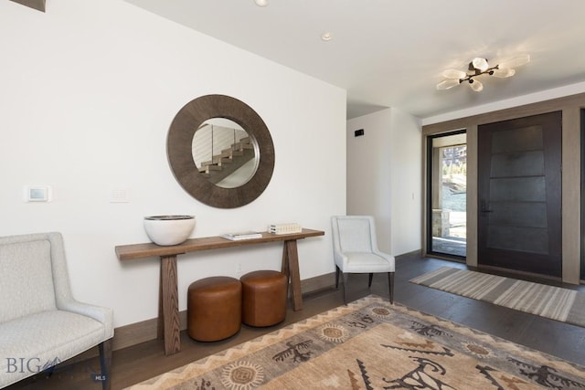 117 Martingale Frk Unit 6, Big Sky, MT 59716 - foyer with wood finished floors, recessed lighting, and baseboards