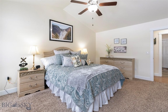2309 Sturnella Ln, Belgrade, MT 59714 - carpeted bedroom with vaulted ceiling and a ceiling fan