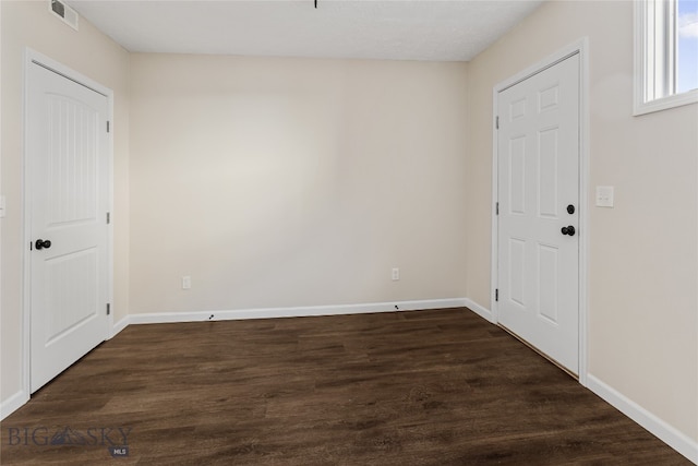 entryway featuring dark wood-type flooring