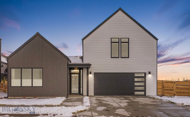 view of front of house featuring a garage