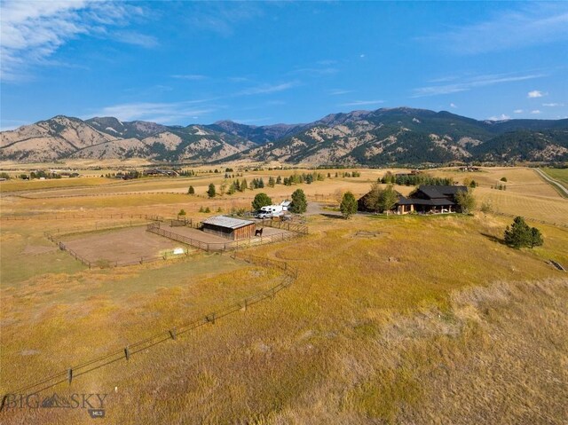 view of mountain feature featuring a rural view