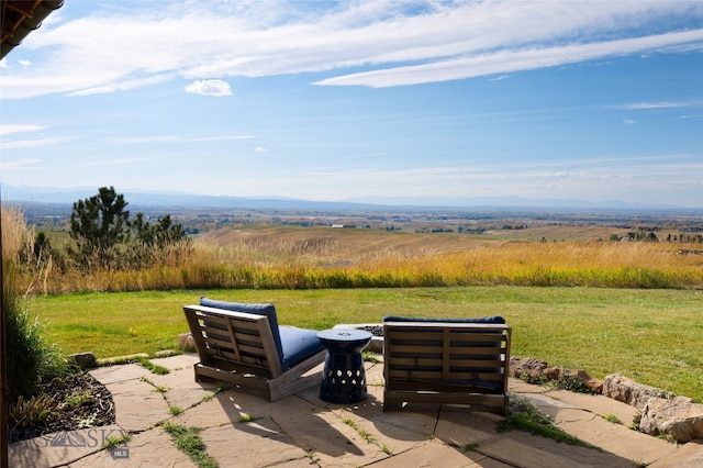 view of patio with a rural view