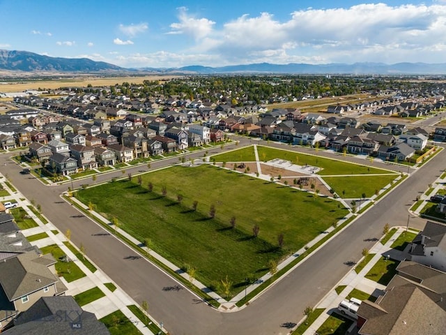 bird's eye view featuring a mountain view