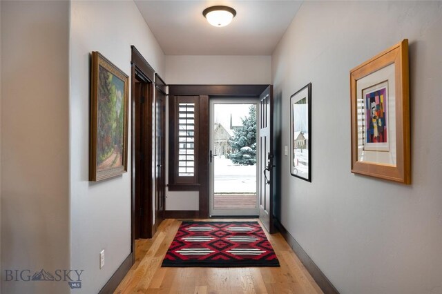 entryway featuring light hardwood / wood-style flooring