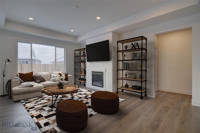 living room featuring hardwood / wood-style floors