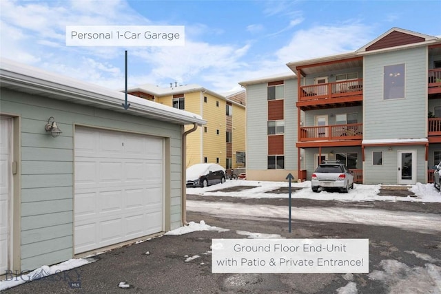 view of property featuring a garage