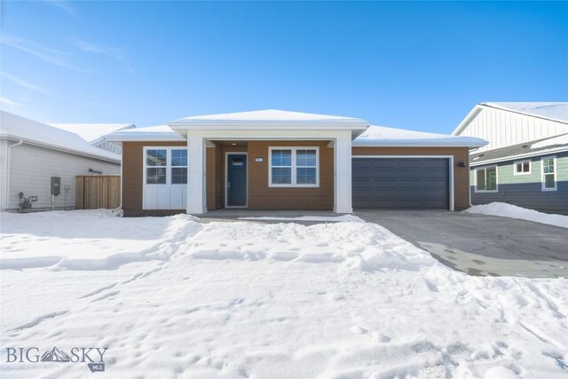 view of front of house with a garage