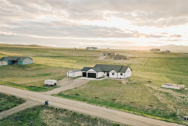 bird's eye view with a rural view