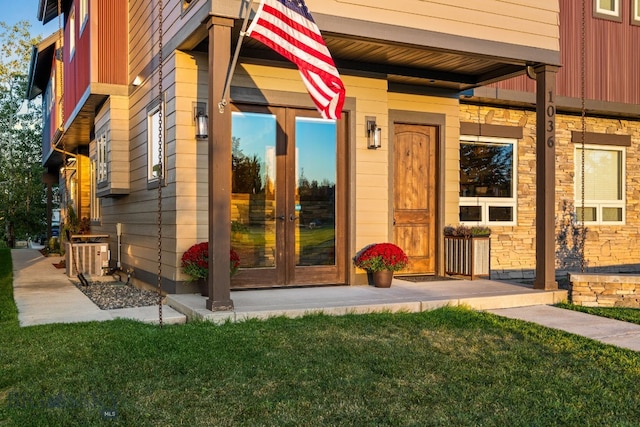 entrance to property with french doors