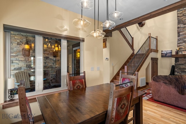 dining room featuring light wood-type flooring