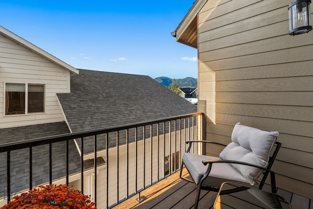 balcony with a mountain view