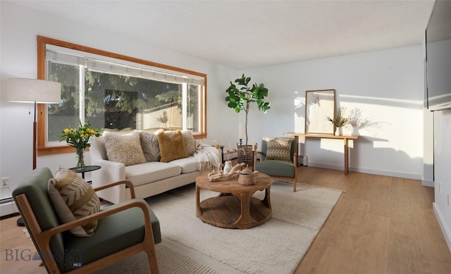 interior space with light hardwood / wood-style floors