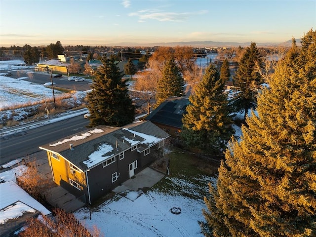 view of snowy aerial view