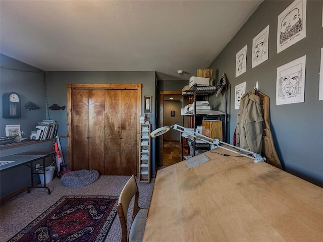 kitchen with carpet floors