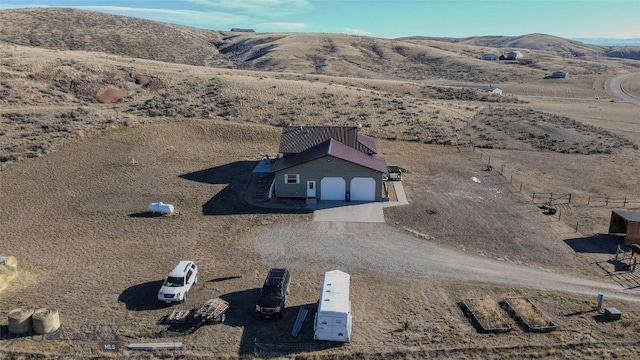 aerial view with a mountain view