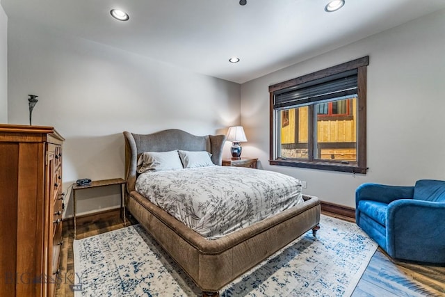 bedroom featuring light hardwood / wood-style flooring