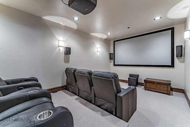 view of carpeted cinema room