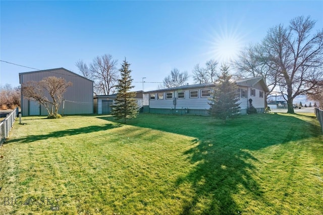 view of yard with fence