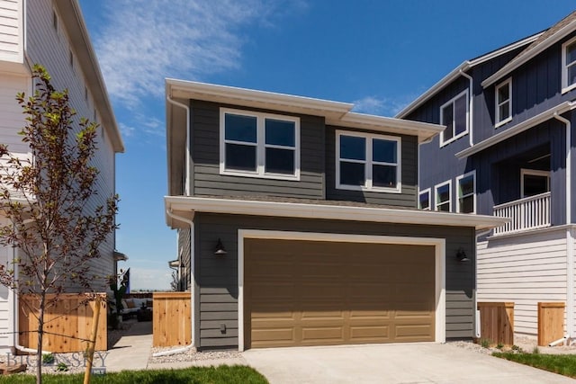 view of front of home with a garage