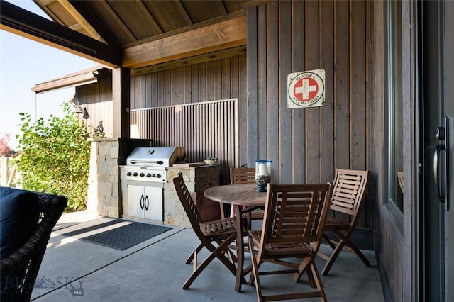 view of patio featuring grilling area