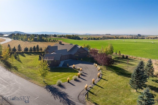 bird's eye view with a rural view