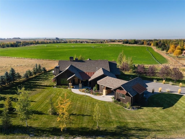 bird's eye view with a rural view