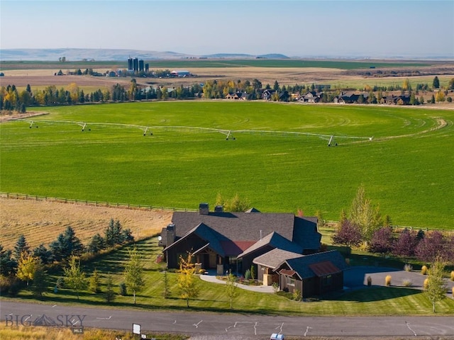 drone / aerial view with a rural view