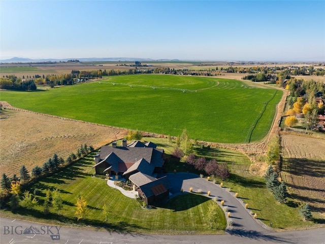 aerial view with a rural view