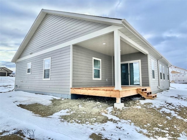 view of snowy exterior