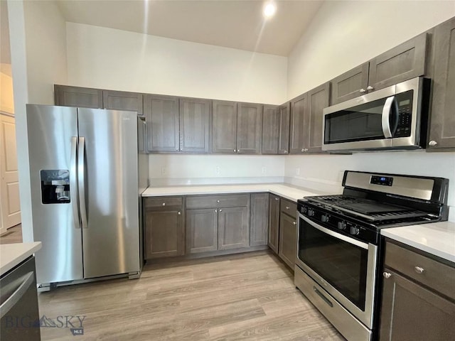 kitchen featuring light hardwood / wood-style floors and stainless steel appliances