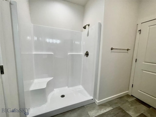 bathroom with a shower