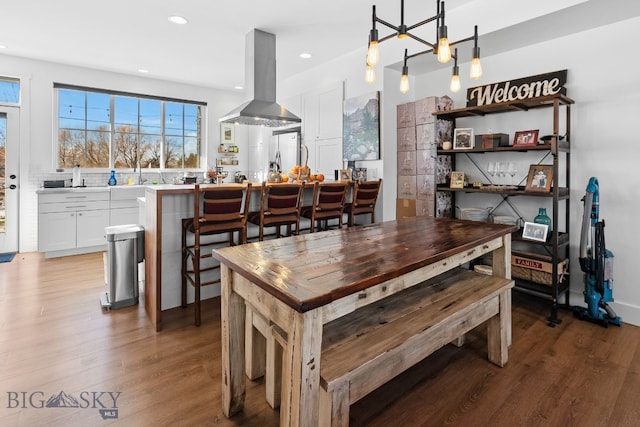 dining room featuring hardwood / wood-style floors