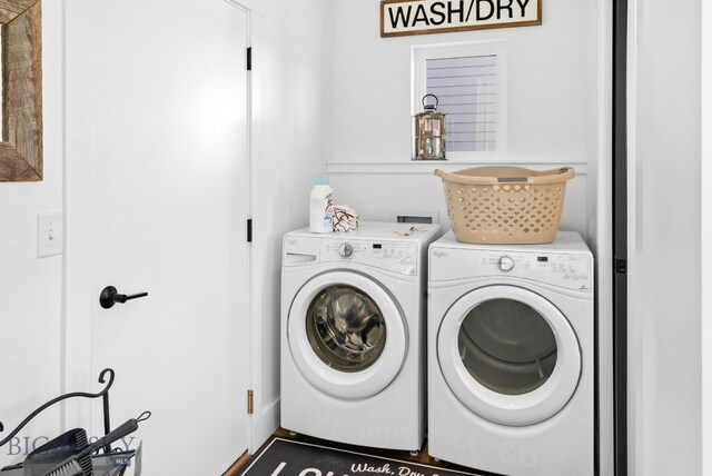 laundry area featuring independent washer and dryer