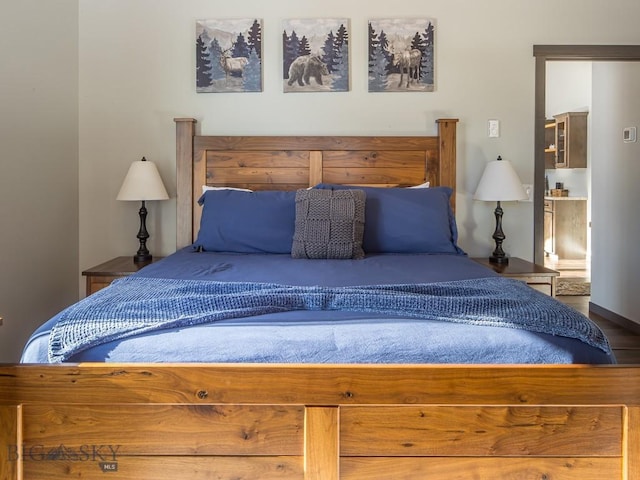 bedroom featuring hardwood / wood-style flooring