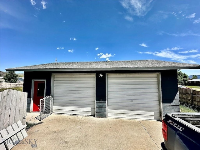 view of garage