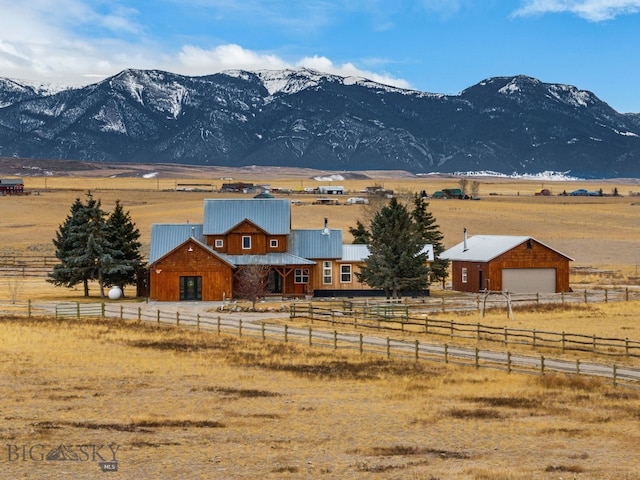 property view of mountains featuring a rural view