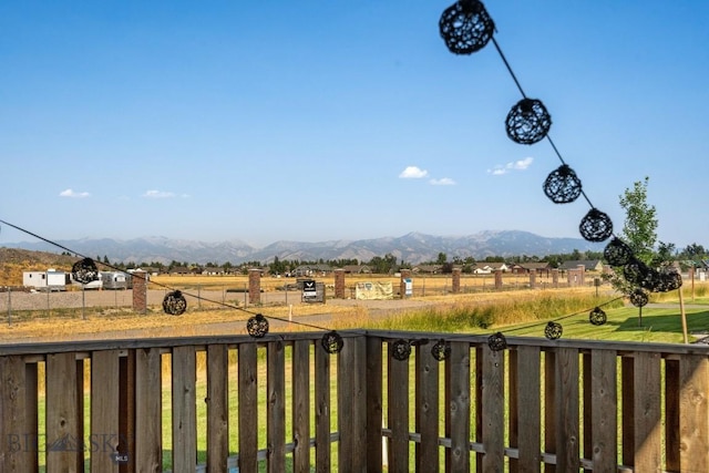 view of mountain feature featuring a rural view